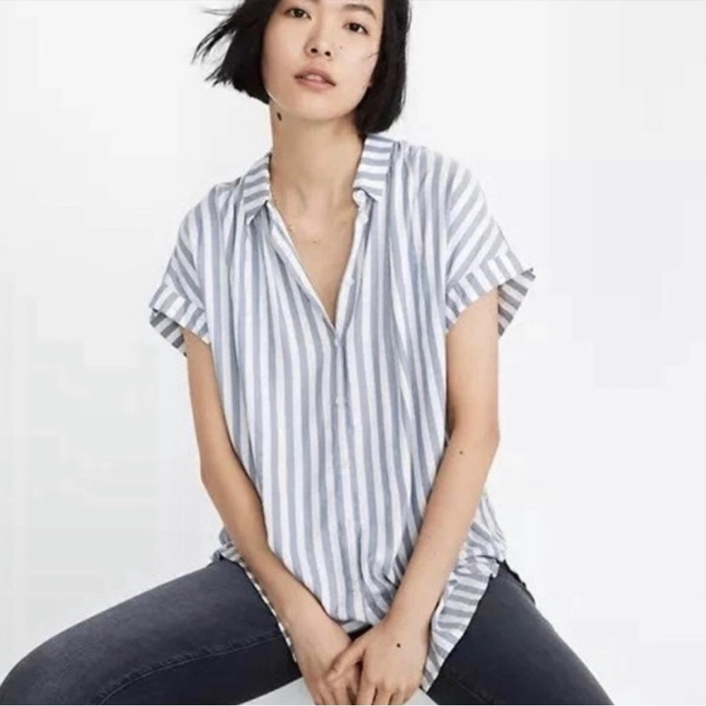 Madewell Blue Stripe Central Shirt Small